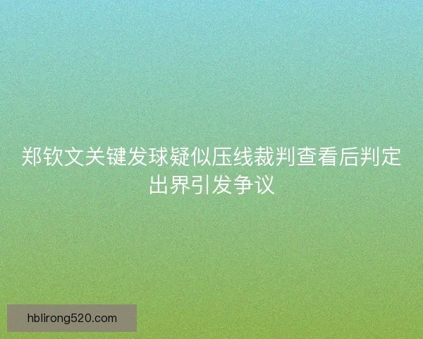 郑钦文关键发球疑似压线裁判查看后判定出界引发争议